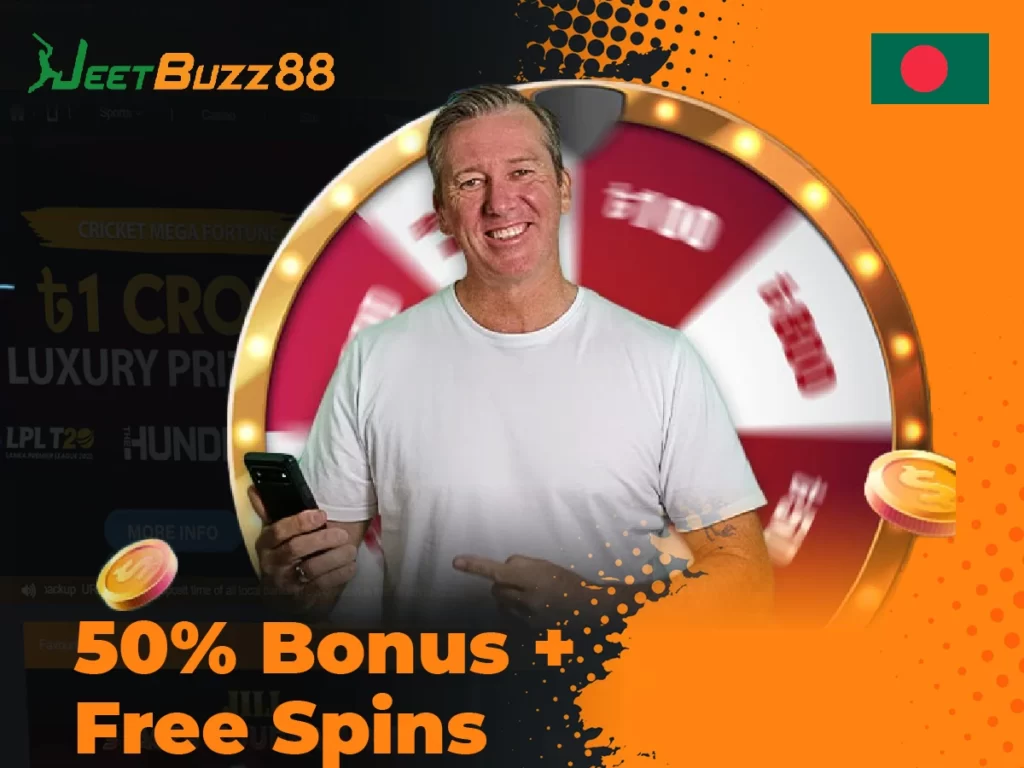 50% bonus and free spins